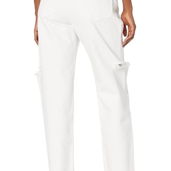 The Drop Kasen White Wide Leg Slit Demim Pants NWT - Picture 2 of 6